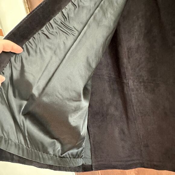 DANA BROOKE |  90s  Vintage 100% suede leather skirt knee length| Size 10 - Picture 5 of 7